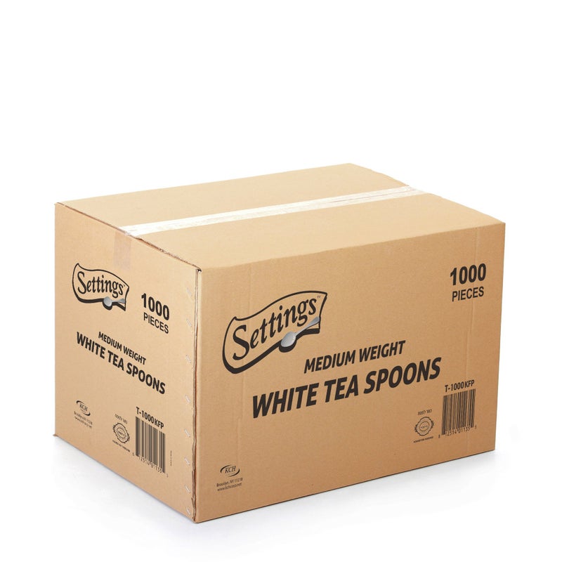 Settings 1000 Count White Plastic Spoons  Disposable Cutlery for Parties Events Catering and Takeout