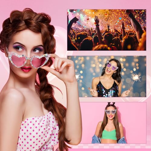Jeere 6 Pack Heart Sunglasses for Women DIY Singer Sunglasses Kit Multicolor Heart Glasses for Fans Singer Party Favors(Multicolor) - Image 5