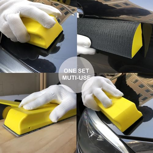 VOLSIVE Hand Sanding Block Set of 7, Rectangle Sanding Blocks Auto Body with 20Pcs Hook and Loop Sandpaper,Flexible for Automotive Paint and Woodworking Sand Furniture Home Arts and DIY Crafts - Image 5