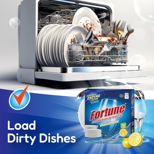 Fortune Dishwasher Detergent Powder - 1 Kg| Powerful Enzyme Cleaning for Tough Grease & Food Stains | Designed for Indian Cooking | For All Dishwashers - Image 3