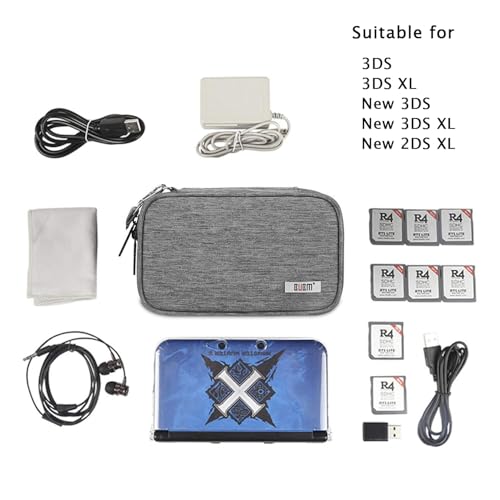 BUBM Double Compartment Storage Case Compatible with 3DS/3DS XL/New 2DS XL and Accessories, Protective Carrying Bag, Portable Travel Organizer Case,Gray - Image 3