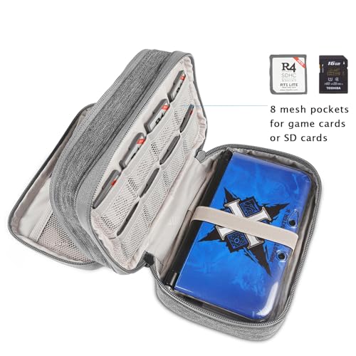 BUBM Double Compartment Storage Case Compatible with 3DS/3DS XL/New 2DS XL and Accessories, Protective Carrying Bag, Portable Travel Organizer Case,Gray - Image 5
