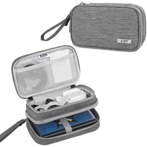 BUBM Double Compartment Storage Case Compatible with 3DS/3DS XL/New 2DS XL and Accessories, Protective Carrying Bag, Portable Travel Organizer Case,Gray - Image 1