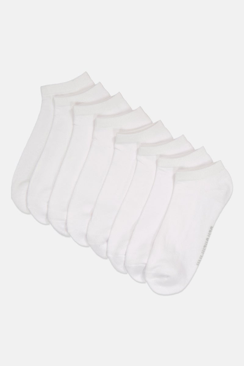 Ben Sherman Men 8 Pairs Brand Logo Ankle Cut Socks, White  - Image 1
