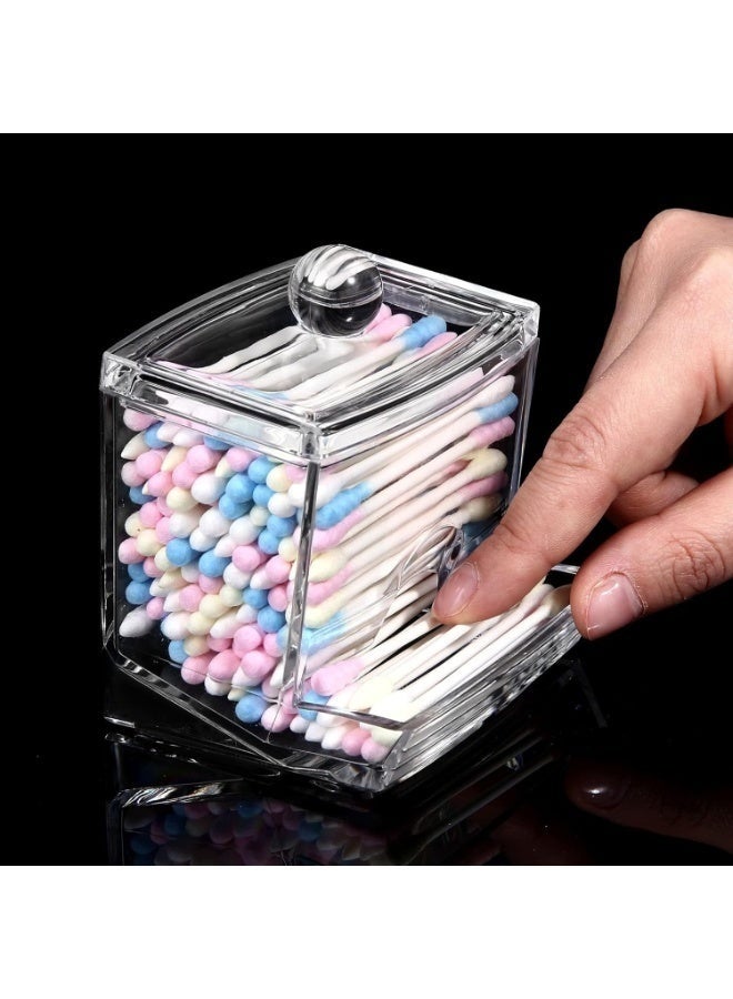 صندوق تخزين شفاف موفر للمساحة - منظم أكريليك متعدد الأغراض لأعواد القطن، ومستحضرات التجميل، والمجوهرات، والإكسسوارات الصغيرة، وأدوات المكتب - مناسب للحمام، وغرفة النوم، وطاولة الزينة - قطعة واحدة - Image 4