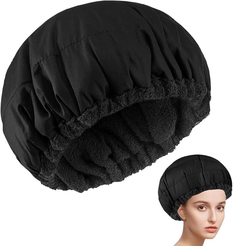 Cordless Deep Conditioning Heat Cap, Yakiter A Hot Head Cap to Hydrate, Moisturize and Condition, 100% Natural Cotton Flaxseed Seed Interior (Black) - Image 1