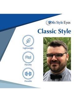 In Style Eyes Super Strength Ii High Magnification Reading Glasses Fullrimmed Rectangle Frame Nonpolarized Lens Black 7.0X  - Image 4