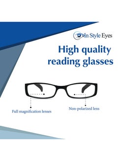 In Style Eyes Super Strength Ii High Magnification Reading Glasses Fullrimmed Rectangle Frame Nonpolarized Lens Black 7.0X  - Image 3