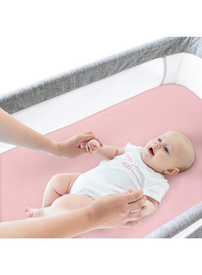 Biloban Bassinet Sheets Fit for AirClub, AMKE 3 in 1 Bassinet, Newton, Larex and Bellababy Bassinet Bedside Sleeper, 100% Cotton, 2 Pack, Ultra Soft Bassinet Sheet, Pink and Violet - Image 5