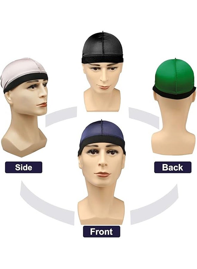 Ba Love 4 Pcs Wave Cap, Silk Stocking Wave Caps for 360 Waves, Silky Durag for Men, Stain Caps (Black) - Image 3