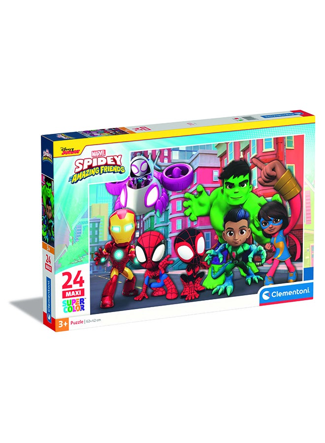Clementoni 24 Piece Maxi Puzzle – Spidey And His Amazing Friends | Kids Jigsaw Puzzle With Large Pieces Age 3+ - Image 1