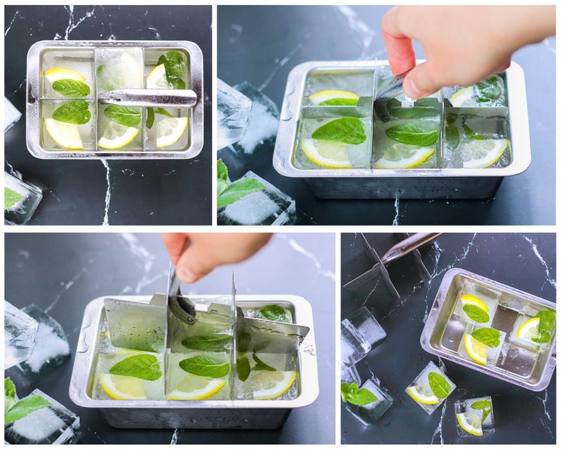Ecozoi Stainless Steel Metal Ice Cube Trays With Easy Release Handle - 2 Pack | 12 Large Ice Cube Slots | Removable Slots For Easy Ice Cube Removal And Cleaning | Eco Friendly, Plastic Free - Image 3