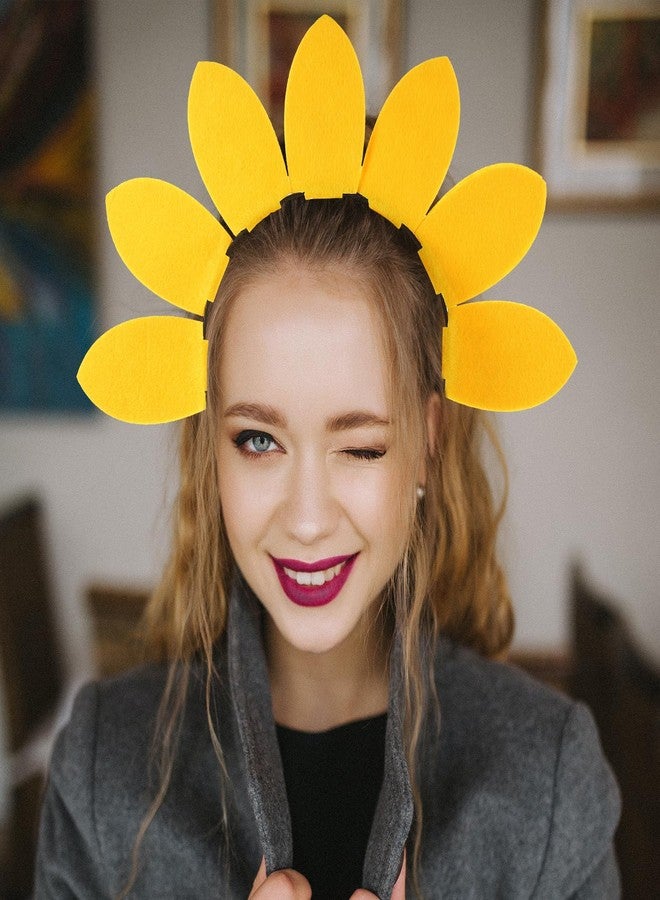 Amosfun Sunflower Headband - Yellow Costume Headwear, Plastic Sunflower Headband for Women, Girls Hair Hoop for Party, Carnival, Birthday, Halloween, Fancy Dress, Cosplay, Stage Performance - Image 5
