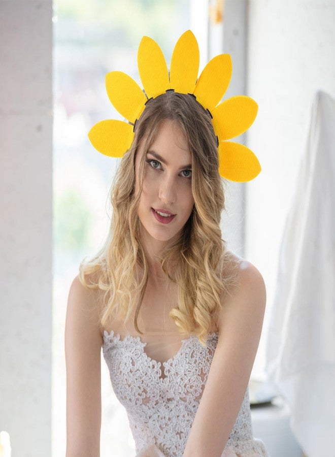 Amosfun Sunflower Headband - Yellow Costume Headwear, Plastic Sunflower Headband for Women, Girls Hair Hoop for Party, Carnival, Birthday, Halloween, Fancy Dress, Cosplay, Stage Performance - Image 4