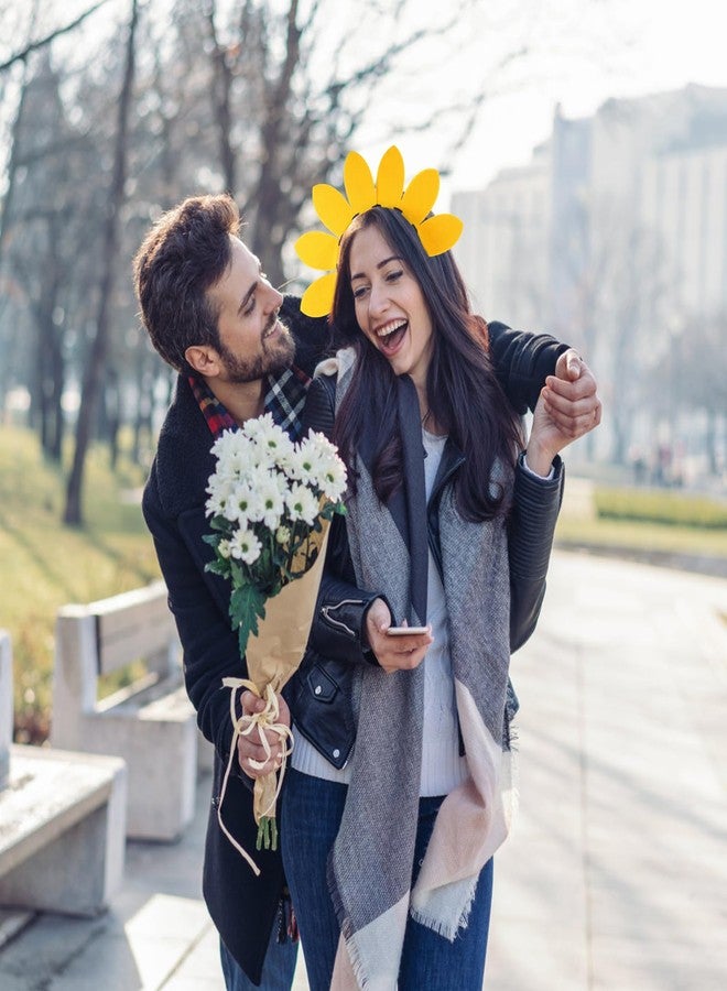 Amosfun Sunflower Headband - Yellow Costume Headwear, Plastic Sunflower Headband for Women, Girls Hair Hoop for Party, Carnival, Birthday, Halloween, Fancy Dress, Cosplay, Stage Performance - Image 3