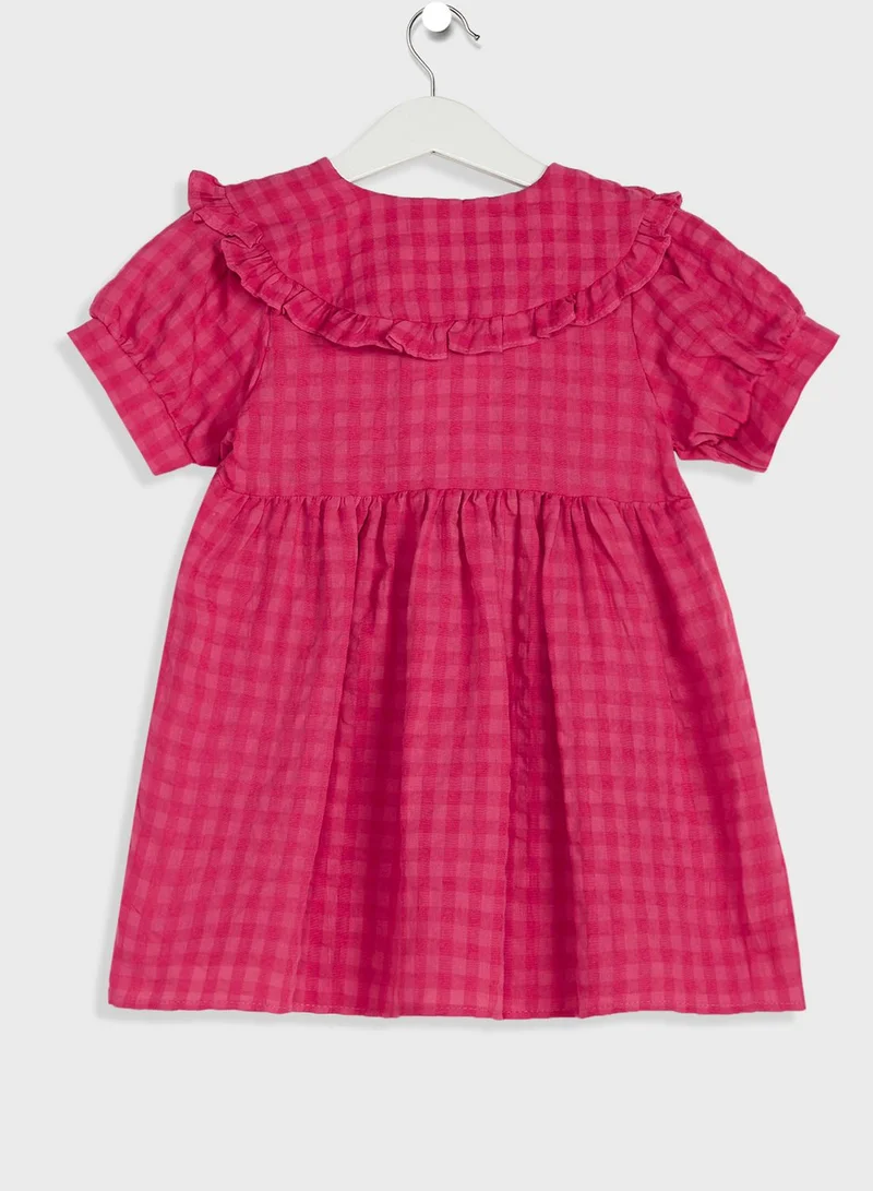 Pinata Girls Puff Sleeve Checked Dress
