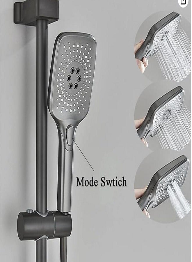 Bathroom Thermostatic Shower Mixer Set Bathroom Intelligent Piano Keys Shower Faucet Digital LCD 4 Function Wall Mount Rainfall Cold Hot Water Bathroom Shower System Overhead Rainfall Shower Head Twin  - Image 4