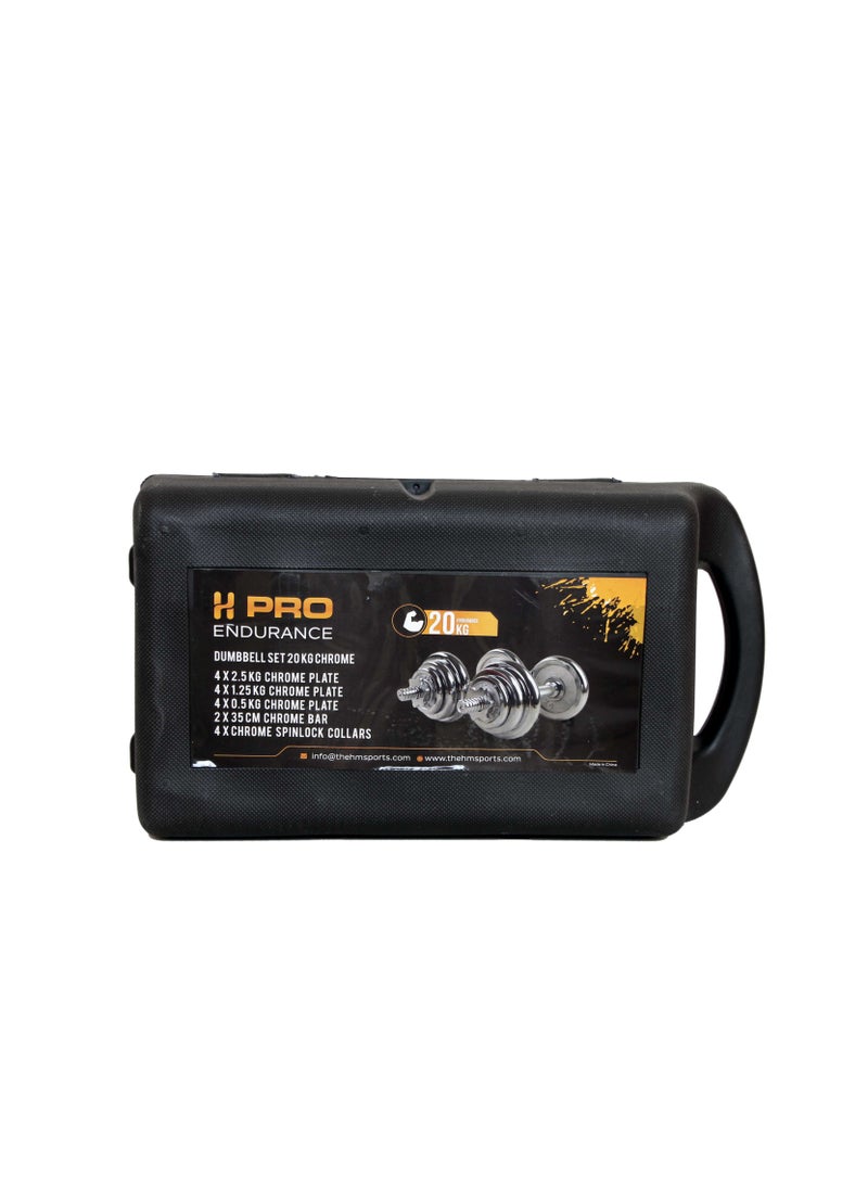 H PRO Pro 20Kg Chrome Dumbbell |Ideal For Strength And Muscle Training - Image 1
