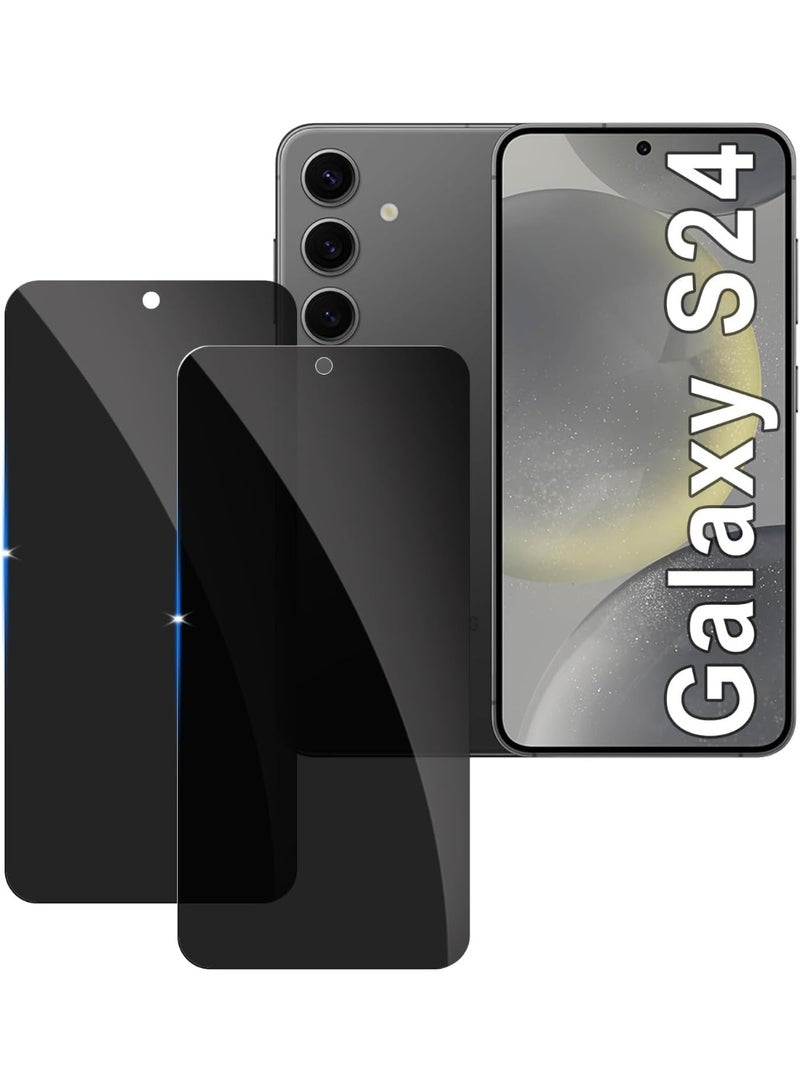 موز [2 Pack] Privacy Screen Protector for Samsung Galaxy S24, Anti-Spy 9H Tempered Glass, Full Coverage, Scratch Resistant,28 ° Full Screen Anti-peeping (Samsung Galaxy S24) - Image 1