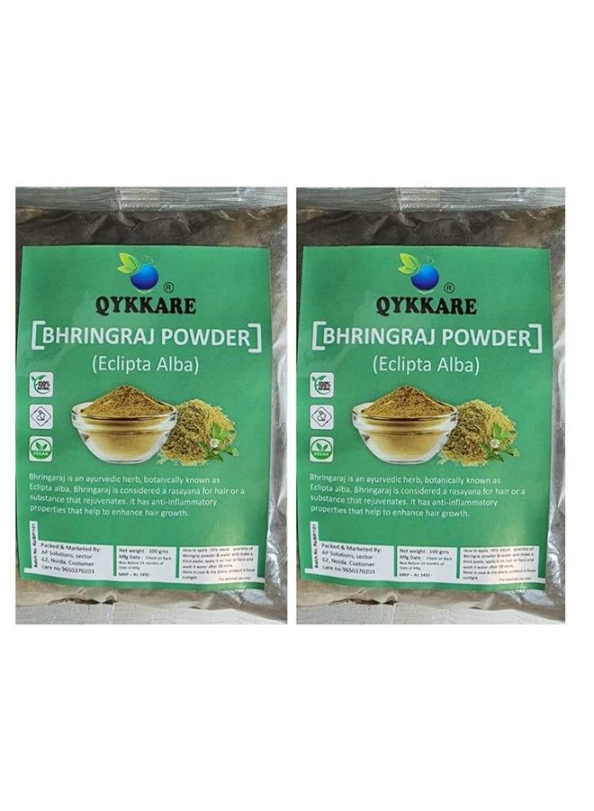 QYKKARE Bhringraj Powder For Hair Growth 200 Gm (100Gm X 2) - Image 1