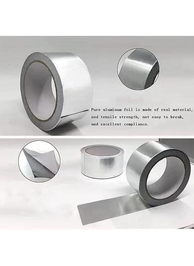 Generic - Aluminium Foil Adhesive Insulation Tape, 0.05mm*4.8cm*50m Heavy Duty Premium Metal Tape Aluminium Foil Duct Tape for HVAC, Sealing, Patching Hot and Cold Air Ducts - Image 1