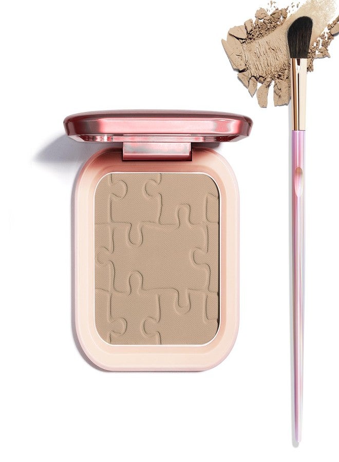LSxia Cream Contour Powder Palette Kit with Brush & Mirror, Matte Bronzer Cool Toned Contour Powder Palette for Face Sculpting Makeup (#C03 Taupe) - Image 1