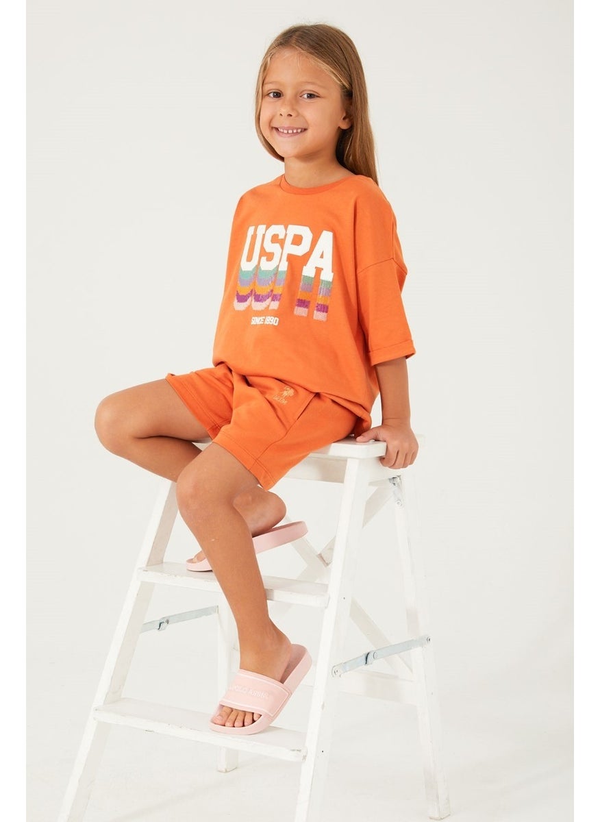 U.S. Polo Assn. - Base. Polo Assn. Orange Girls' Suit - Image 1