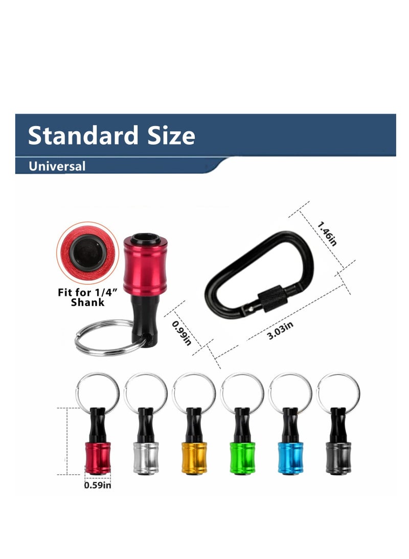 Cobest Drill Bit Holder, 1/4 Inch Hex Shank Keychain Extension Bar, Aluminum Alloy Magnetic Pivot Screwdriver Bits Holder, Set for Most Electric, Hand-held Screwdrivers and Drill Bits (12 Pieces) - Image 4