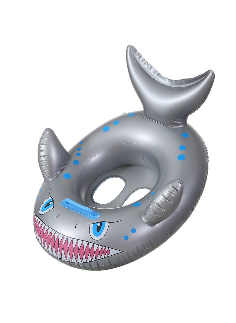 Goolsky 1pc Swim Ring Shark Inflatable Ride On Pool Toy Float - Rideable Blow Up Summer Beach Swimming Pool Toys - Pool Floaties Lounge for Summer - Image 3