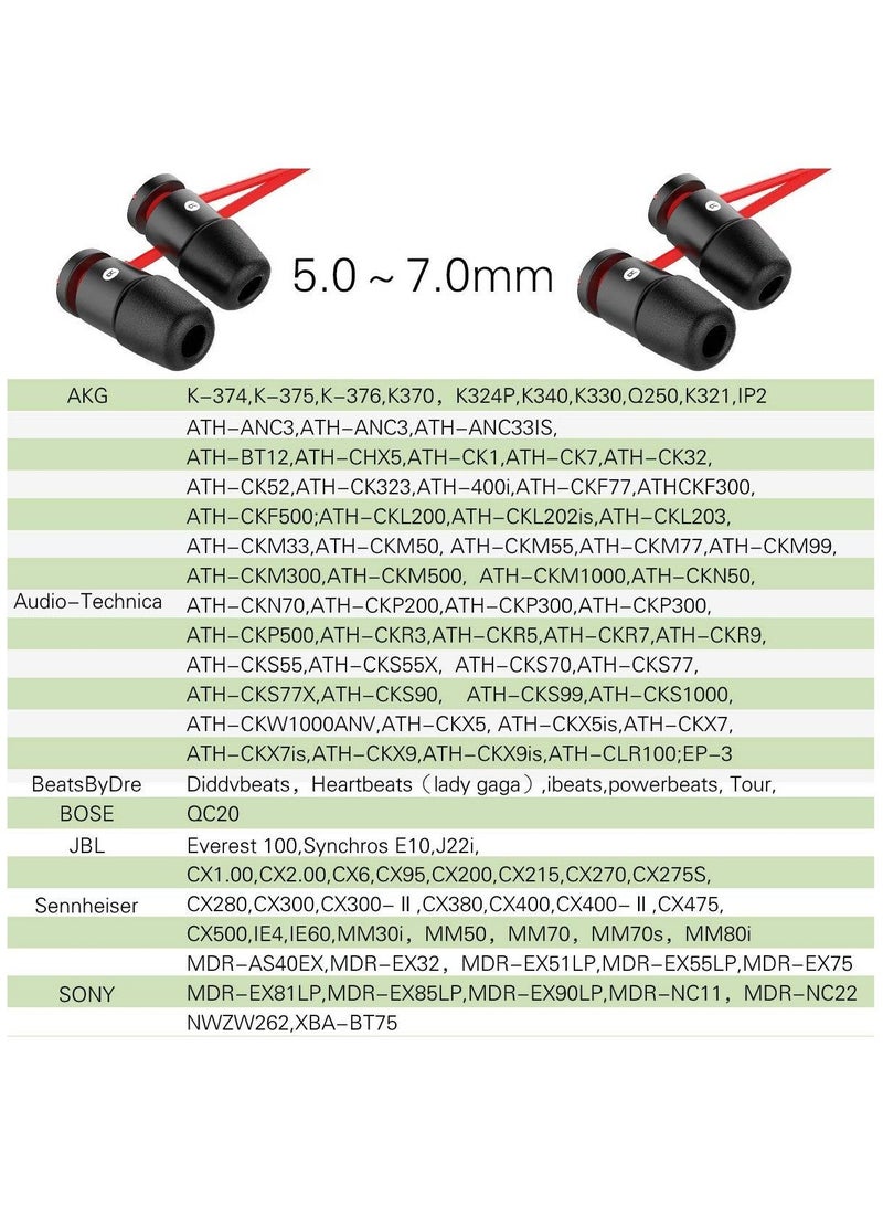 12 قطعة أطراف سماعة أذن بديلة ممتازة تحجب سماعات الأذن الداخلية من إسفنج الذاكرة للضوضاء المحيطة 4.9 مم لسماعات الأذن مع أطراف 5 مم -7 مم S / M / L - Image 3