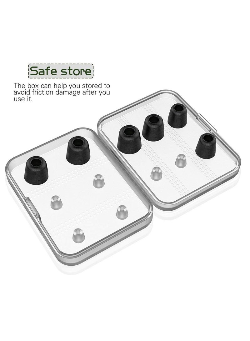 12 قطعة أطراف سماعة أذن بديلة ممتازة تحجب سماعات الأذن الداخلية من إسفنج الذاكرة للضوضاء المحيطة 4.9 مم لسماعات الأذن مع أطراف 5 مم -7 مم S / M / L - Image 2