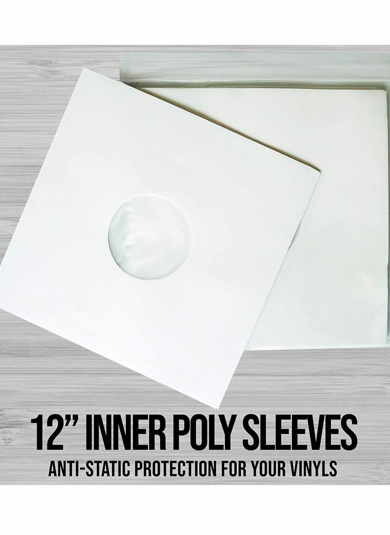 Excefore Poly Lined Paper Protective Sleeves for LP Records, 20 Pcs LP Collection Protection and Storage Inner Sleeves (80 GSM White Kraft Paper)  - Image 5