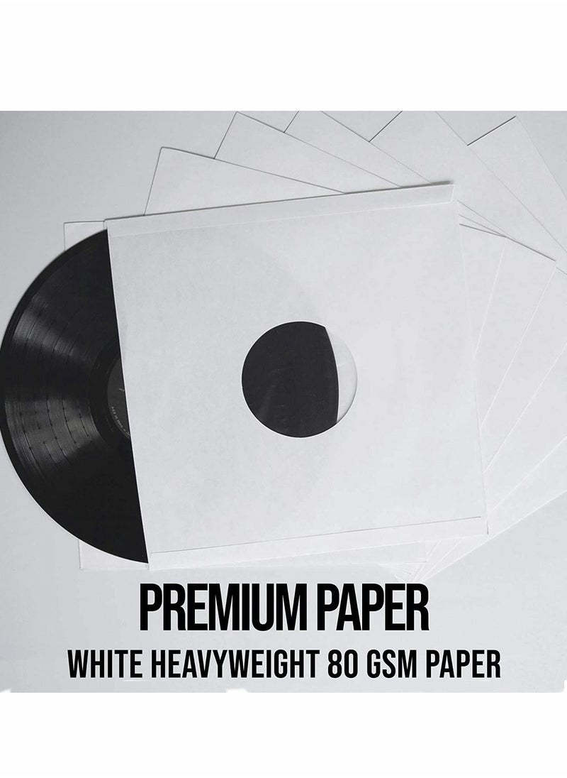 Excefore Poly Lined Paper Protective Sleeves for LP Records, 20 Pcs LP Collection Protection and Storage Inner Sleeves (80 GSM White Kraft Paper)  - Image 2