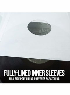 Excefore Poly Lined Paper Protective Sleeves for LP Records, 20 Pcs LP Collection Protection and Storage Inner Sleeves (80 GSM White Kraft Paper)  - Image 3