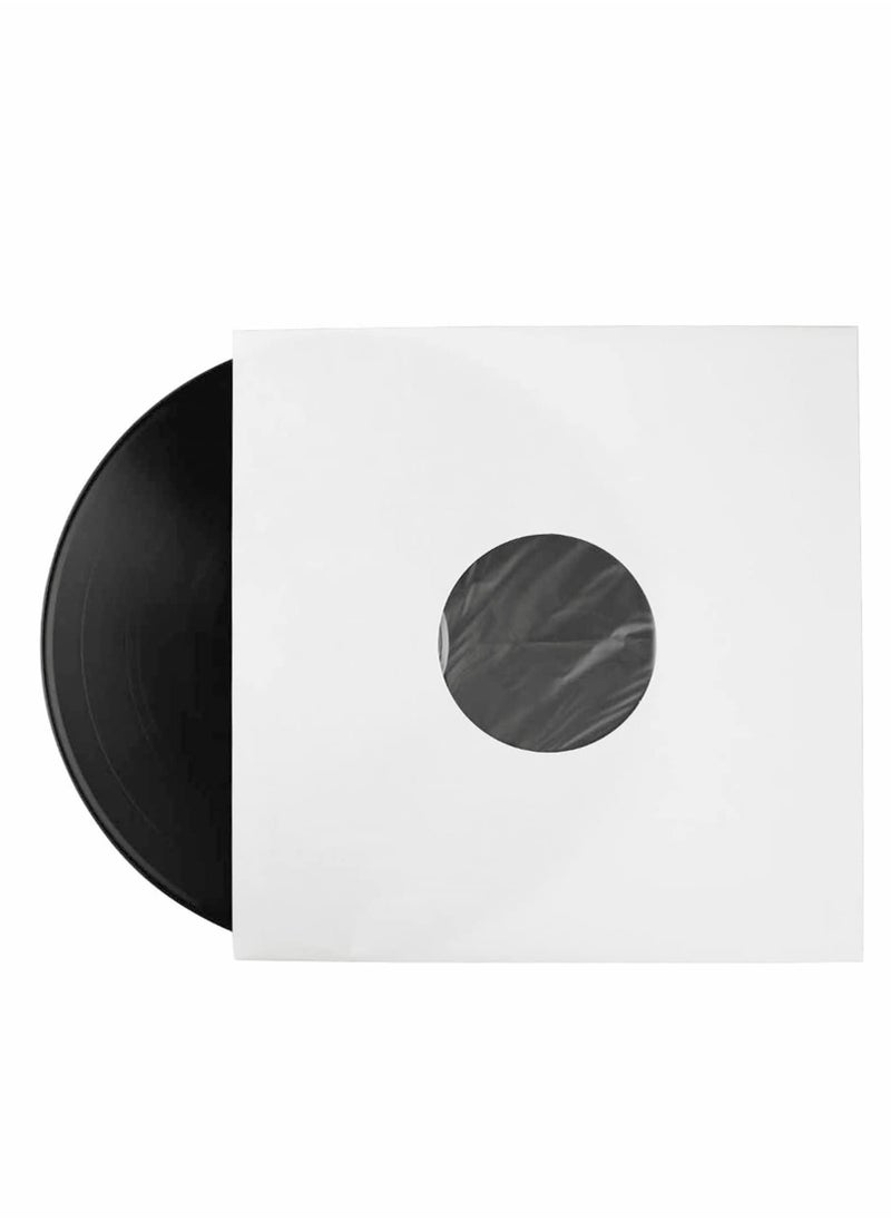 Excefore Poly Lined Paper Protective Sleeves for LP Records, 20 Pcs LP Collection Protection and Storage Inner Sleeves (80 GSM White Kraft Paper)  - Image 1