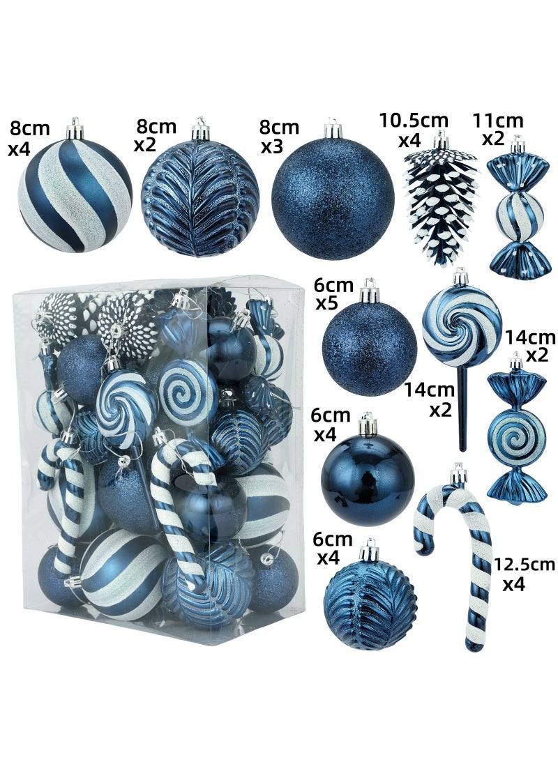 Generic - 36pcs Christmas Baubles Ornaments Gift Set Dark blue - Image 1