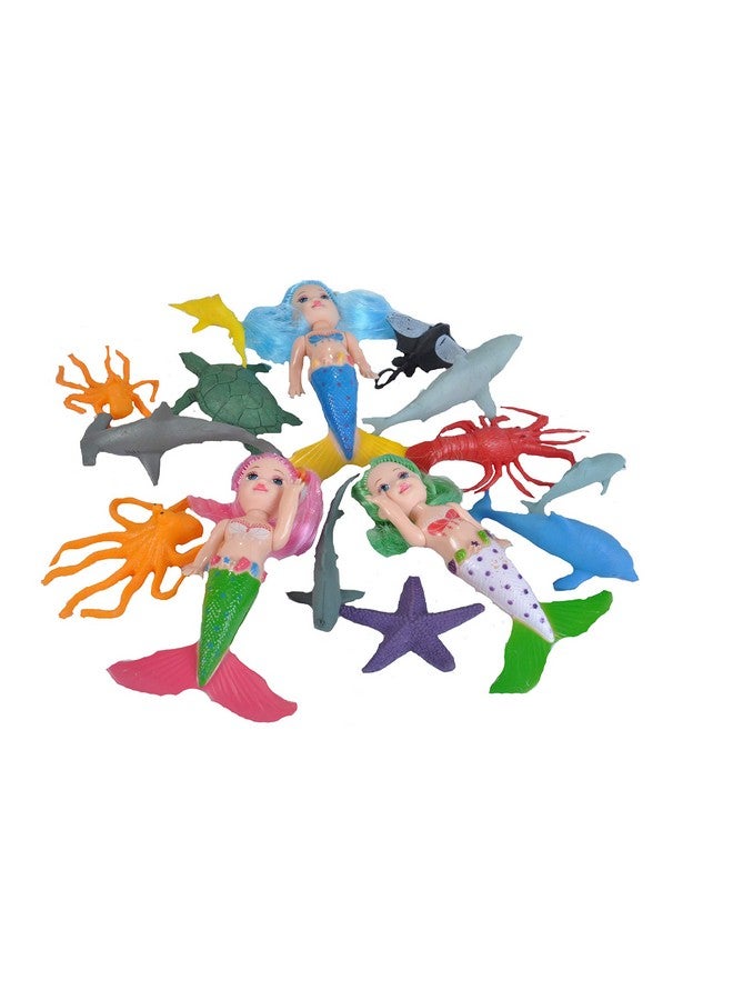 Wild Republic Mermaid Figurines, Toy Bucket, Mermaid Doll, Aquatic Animals, Gifts for Girls, Bath Toys, 33-Pieces - Image 3