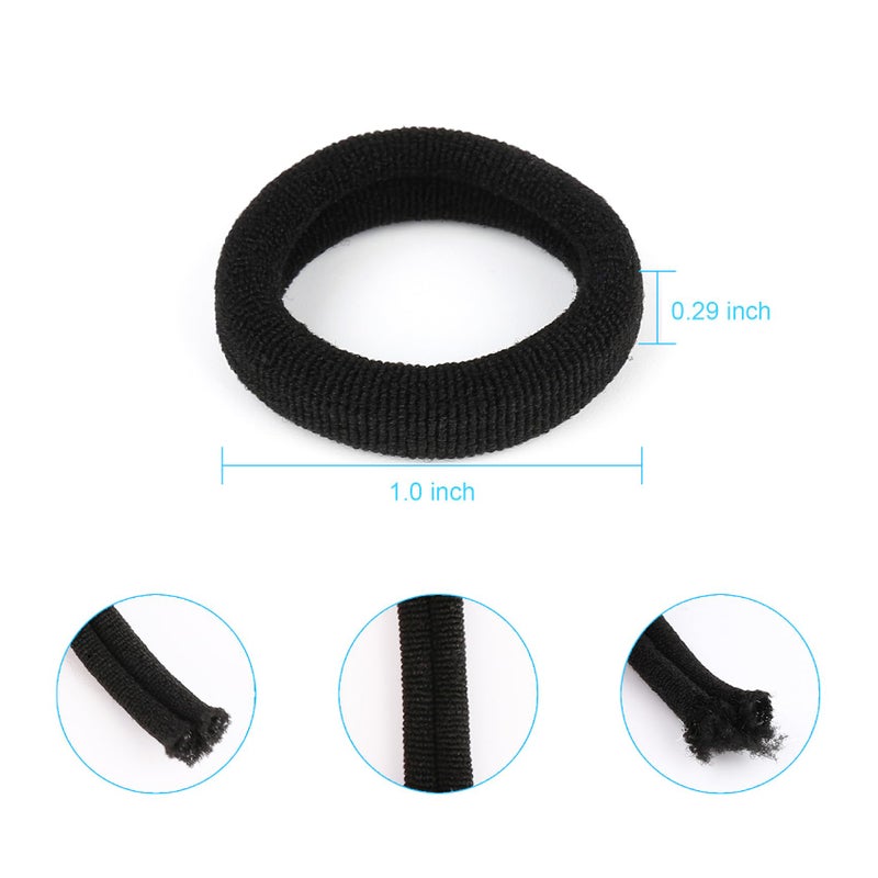 BAOLI 200PCS Cotton Toddler Hair Ties for Girls and Kids, Seamless Baby Hair Bands and Ties, Small Elastics Ponytail Holders,1 Inch in Diameter, Black and White by BAOLI - Image 2