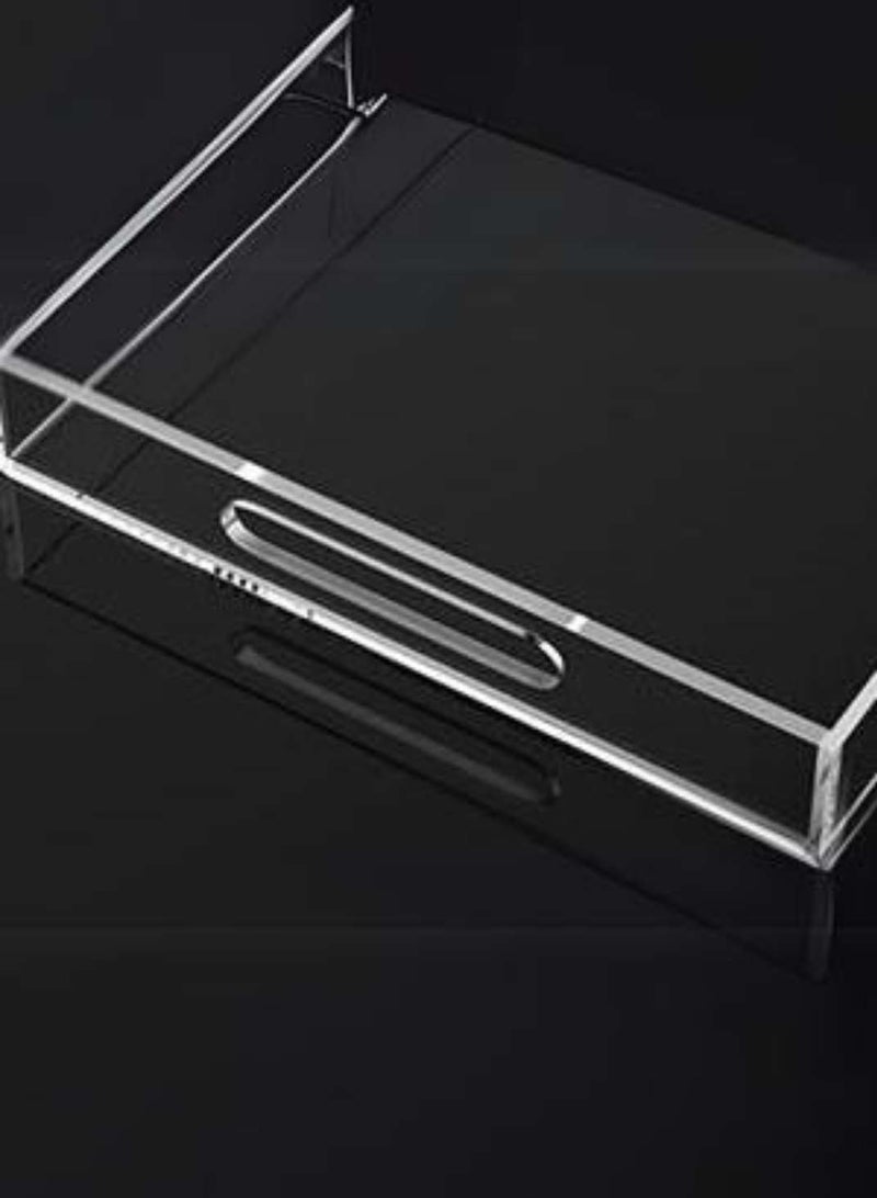 Garkoo Acrylic Serving Tray Size 40 x 40 cm - Spill Resistant - Traditional Coffee Table Decorative Organizer with Handles - Image 5