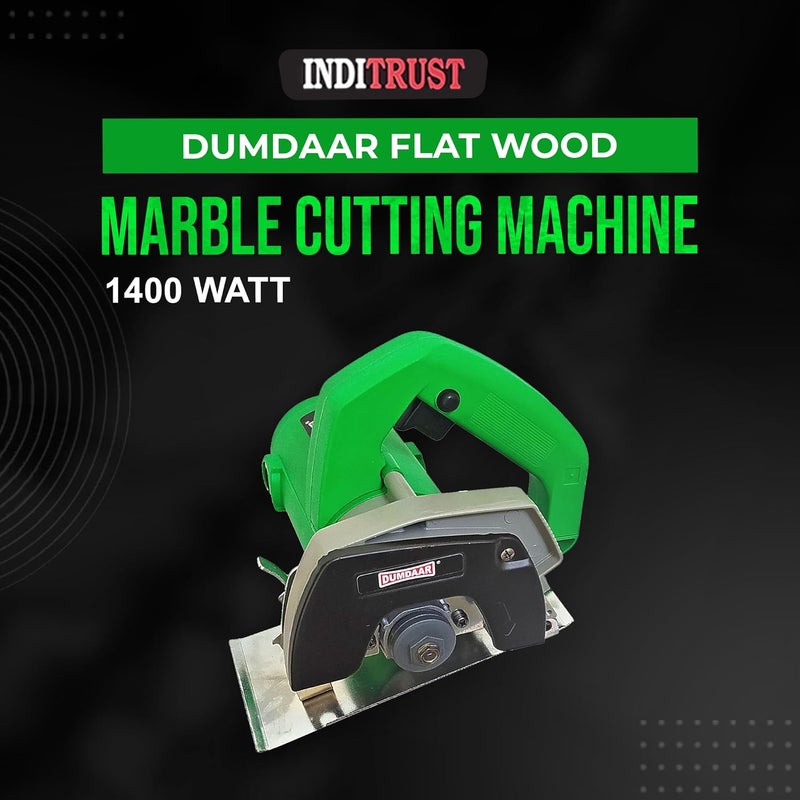 Inditrust Dumdaar Flat Wood/Marble cutting machine 1400W with 1pc Wood Cutting blade set Handheld Tile Cutter 110mm (GREEN) - Image 3