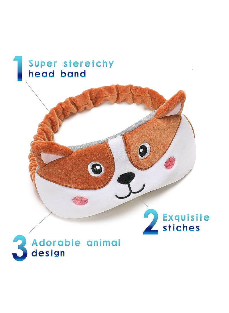 SYOSI Travel Pillow for Kids and Adults, Lovely Animal Memory Foam Neck Pillow with Soft Fleece Cover and Eye Mask Set, Airplane Pillow Travel Kit with Drawstring Organizer Bag, Machine Washable (Puppy)  - Image 4