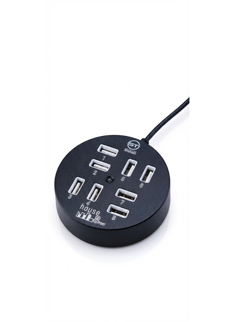 سكاي تيك "موزع USB 2.0 دائري محمول عالي السرعة بثمانية منافذ" - Image 4