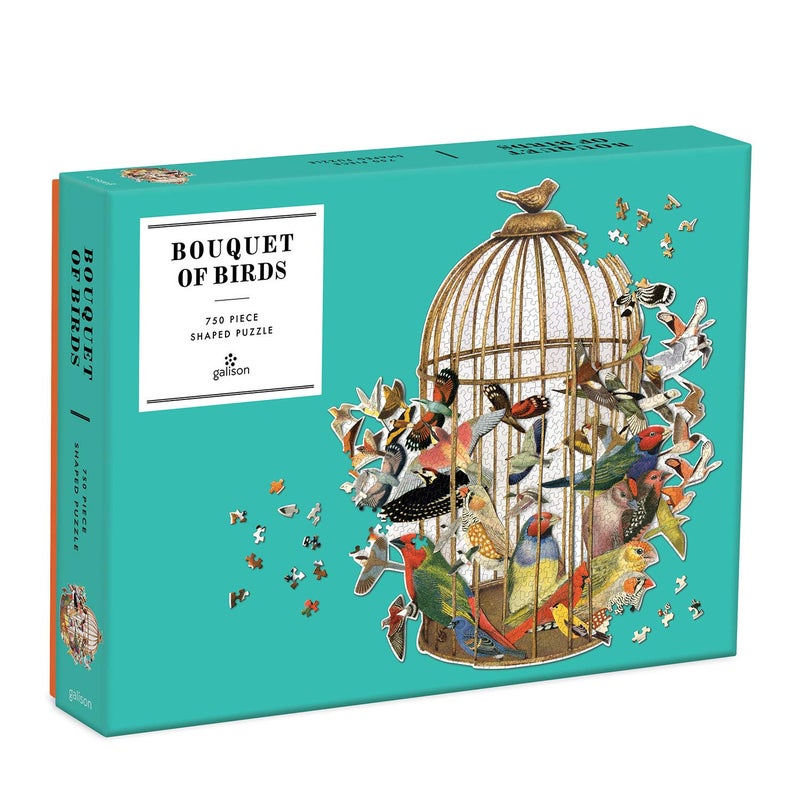 Galison Bouquet of Birds Shaped Puzzle, 750 Pieces, 21.5” x 23.3'' – Jigsaw Puzzle Featuring a Stunning Die-Cut Design from Artist Ben Gilles – Thick, Sturdy Pieces – Challenging Family Fun - Image 5