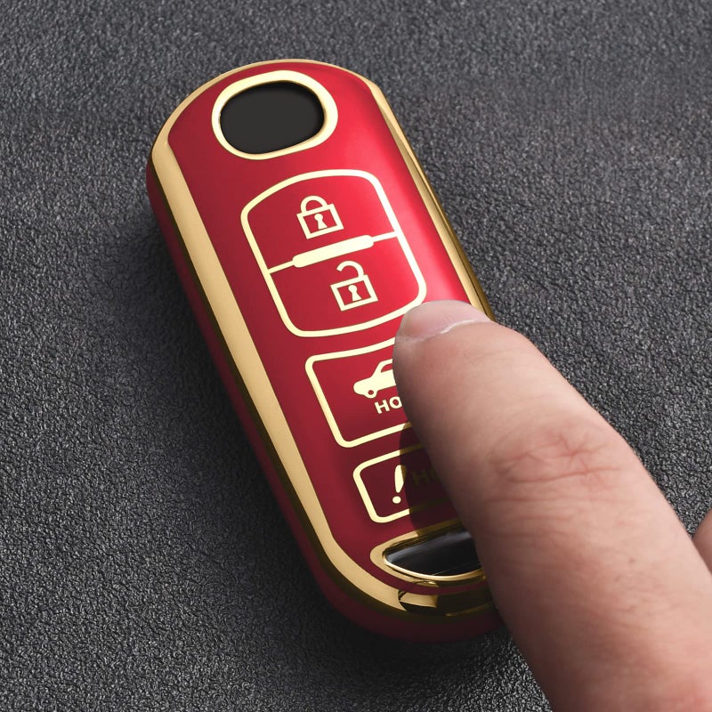 ELOHEI for Mazda Key Fob Cover Case, Compatible with Mazda 3 6 8 Miata MX5 CX3 CX4 CX5 CX7 CX9 Premium Soft TPU 360 Degree Full Protection Key Shell(Red (4 button)) - Image 4
