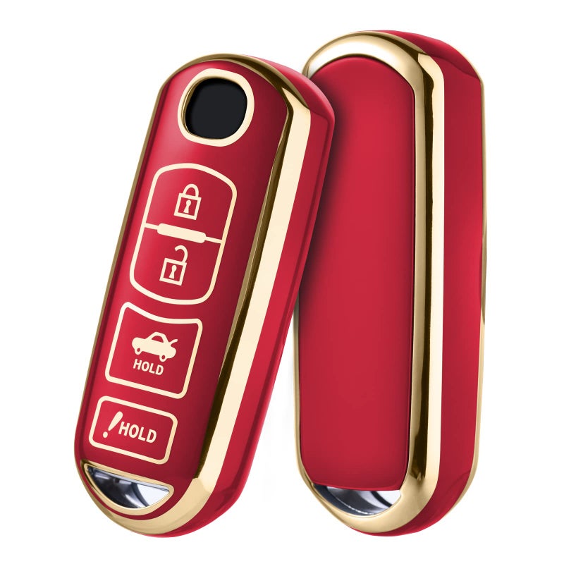 ELOHEI for Mazda Key Fob Cover Case, Compatible with Mazda 3 6 8 Miata MX5 CX3 CX4 CX5 CX7 CX9 Premium Soft TPU 360 Degree Full Protection Key Shell(Red (4 button)) - Image 1