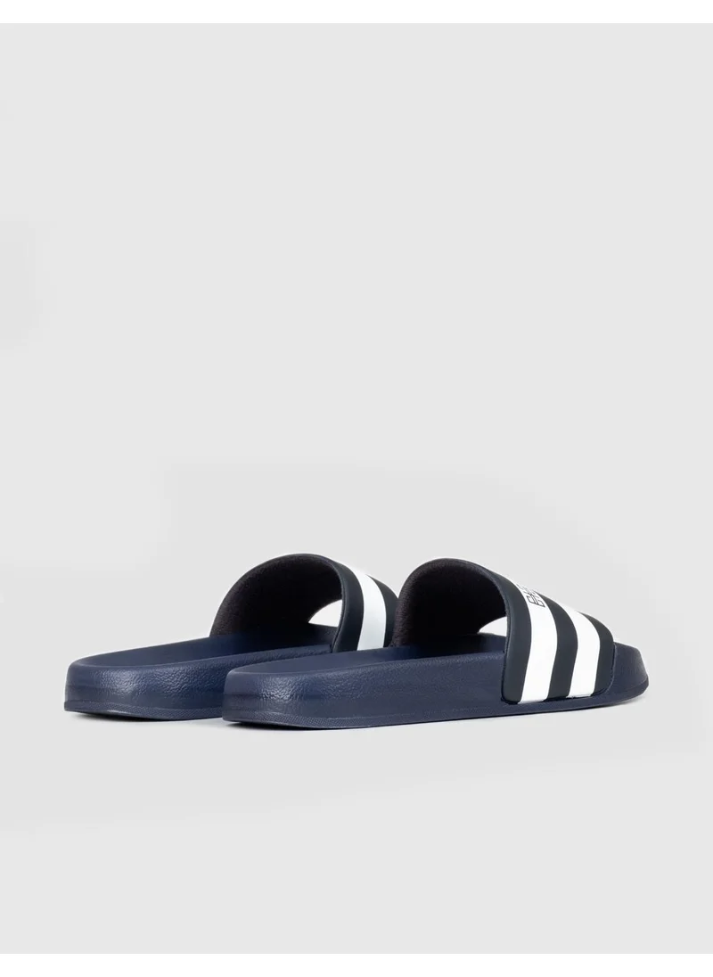 كاباني Navy Blue - White Rubber Sole Men's Slippers