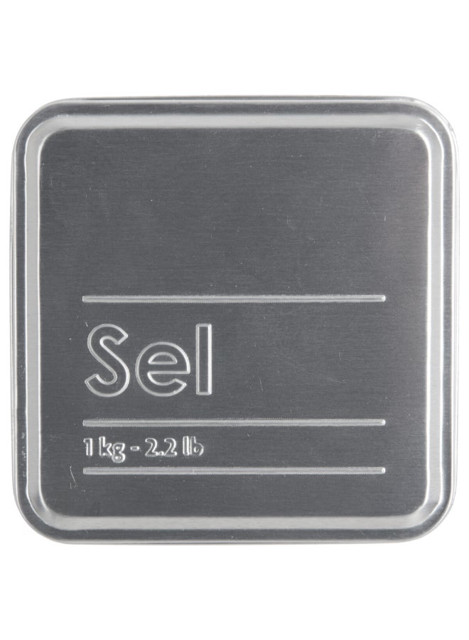 Five Simply Smart Durable Metal Salt Box Black and Silver 1 kg 136312 - Image 3