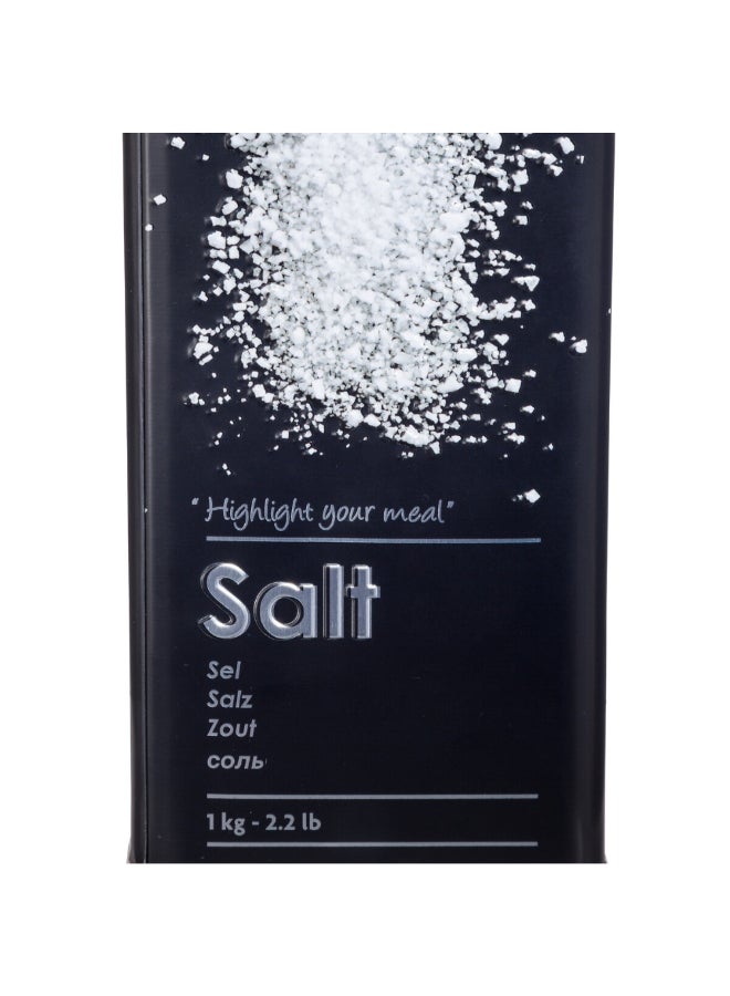Five Simply Smart Durable Metal Salt Box Black and Silver 1 kg 136312 - Image 2