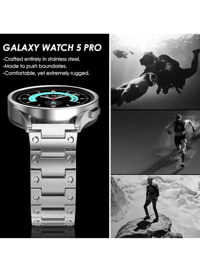 عام الأربطة المتوافقة مع سامسونج جالاكسي ووتش 6 كلاسيك ستراب 47 ملم مع إغلاق فراشة معدني، من الفولاذ المقاوم للصدأ للرجال والنساء، النشيطين 2، جالاكسي ووتش 4 كلاسيك / 5 برو / 6 5 4، 46 ملم، 45 ملم، 44 ملم، 43 ملم، 42 ملم، 40 ملم. - Image 3