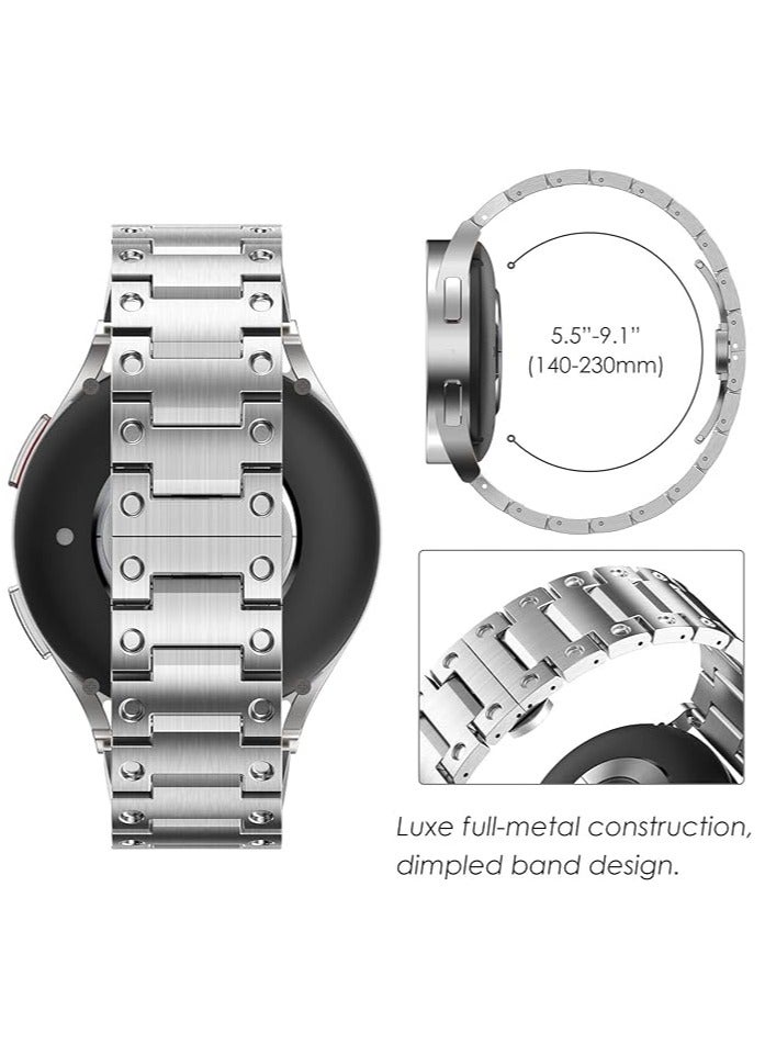عام الأربطة المتوافقة مع سامسونج جالاكسي ووتش 6 كلاسيك ستراب 47 ملم مع إغلاق فراشة معدني، من الفولاذ المقاوم للصدأ للرجال والنساء، النشيطين 2، جالاكسي ووتش 4 كلاسيك / 5 برو / 6 5 4، 46 ملم، 45 ملم، 44 ملم، 43 ملم، 42 ملم، 40 ملم. - Image 4